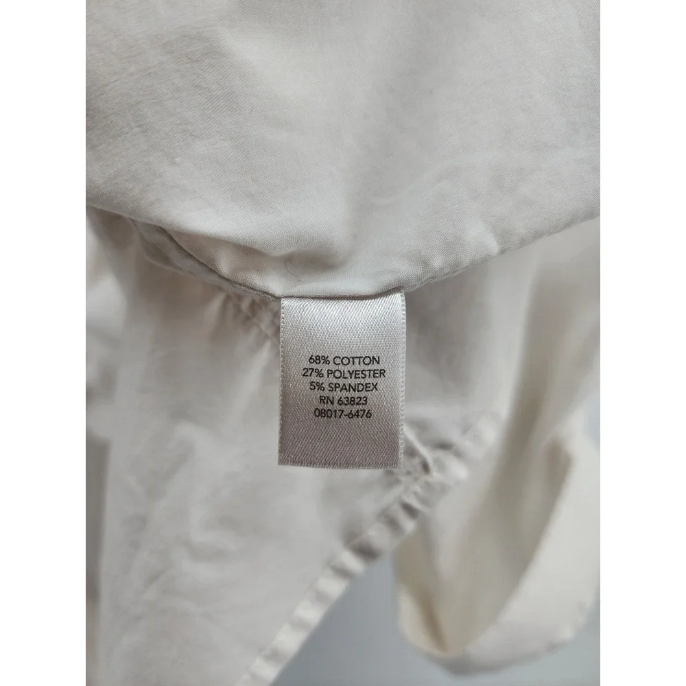 Christopher & Banks White Roll Tab Sleeve Button Up Utility Shirt Top Large